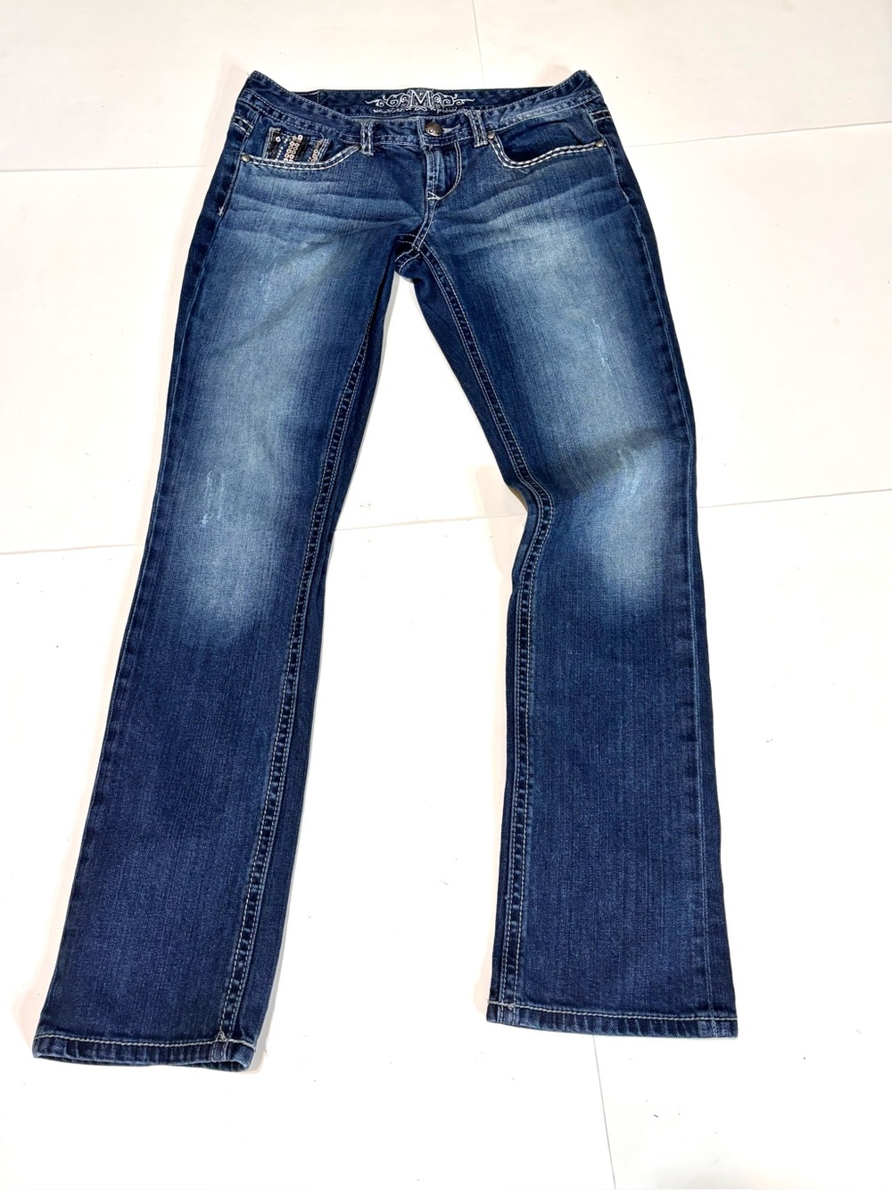52. Maurices Dark Blue Bootcut Jeans with Faded Detail